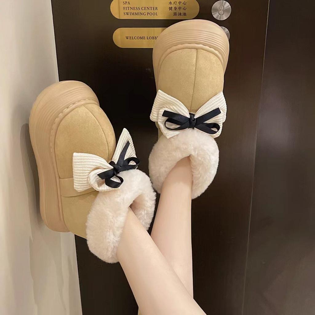 Internet celebrities popular velvet warm non-slip cotton shoes, autumn super fire thick-soled cotton shoes women wear
