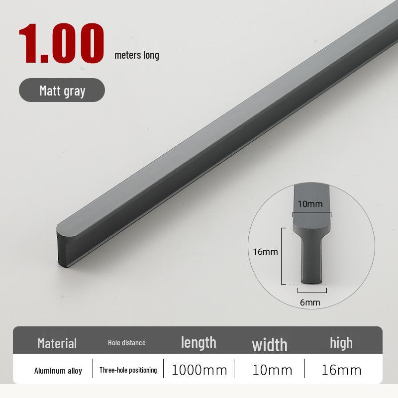 Round T-Type Black Wardrobe Door Handle with Gray, Gold, and Silver Edges