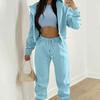 Women's Loose Two-piece Matching Set Long Sleeve Hoodie Crop Top High Waist Sweatpants Winter Tracksuit