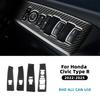 Echter Weicher Karbonfaser-Aufkleber für Honda Civic Type R 11. FL5 2022 2023 2024 2025 Auto-Fensterheber-Knopf Rahmen Panel Verkleidung.