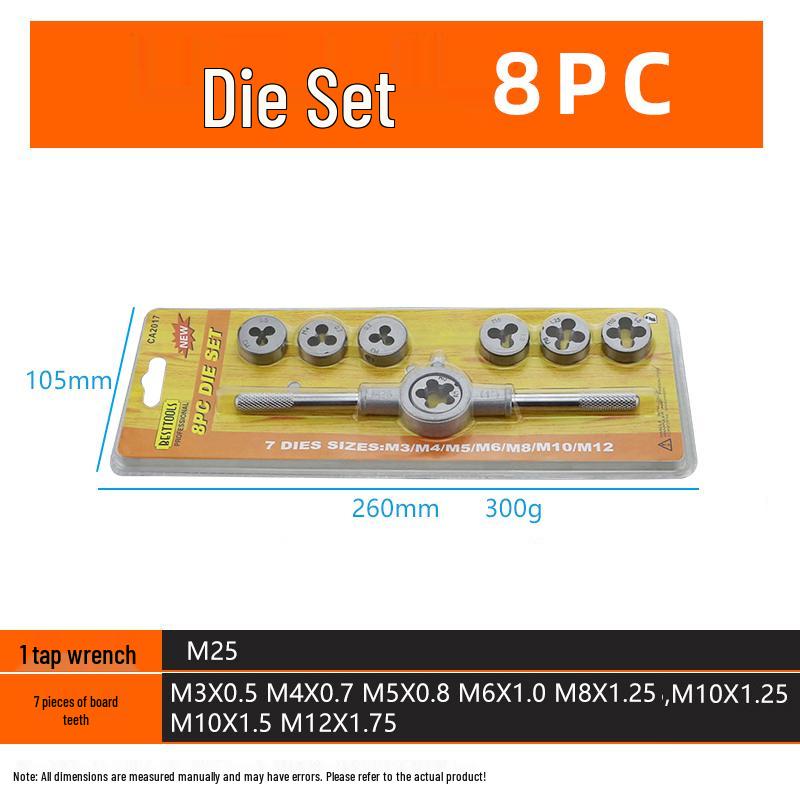 Metric & Imperial Tap and Die Set with Hand Reamer & Tap Holder – Comprehensive Threading Tool Kit.