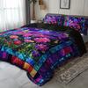3pcs Butterfly Floral Bedding Duvet Cover Set Vibrant Garden Bedding Quilt Set Patchwork Themed Bed Quilt Set Night Garden