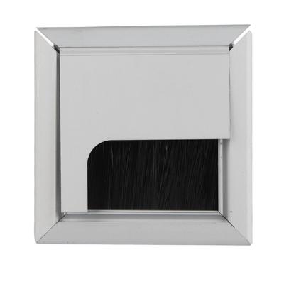 Birou pătrat din aluminiu pentru computer. Cablu de sârmă