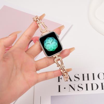 For Apple Watch Series 10 46mm/Ultra 2 Ultra 49mm/9 8 7 45mm/SE (2023) SE (2022) SE 6 5 4 44mm/3 2 1 42mm Watch Band Rhinestone Decor