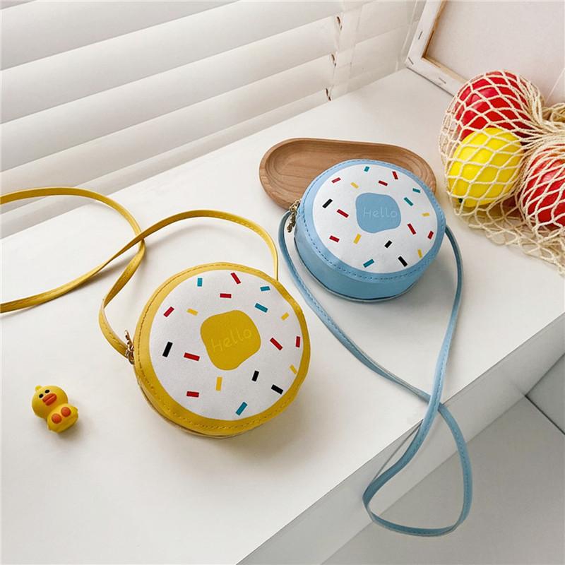 New Cartoon Doughnut Modelling Coin Purse Kawaii Children's Crossbody Bag Boy Girl Shoulder Bag Birthday Gift