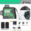 12-Line High Precision Infrared Laser Level for Outdoor Woodworking - Red/Green Light
