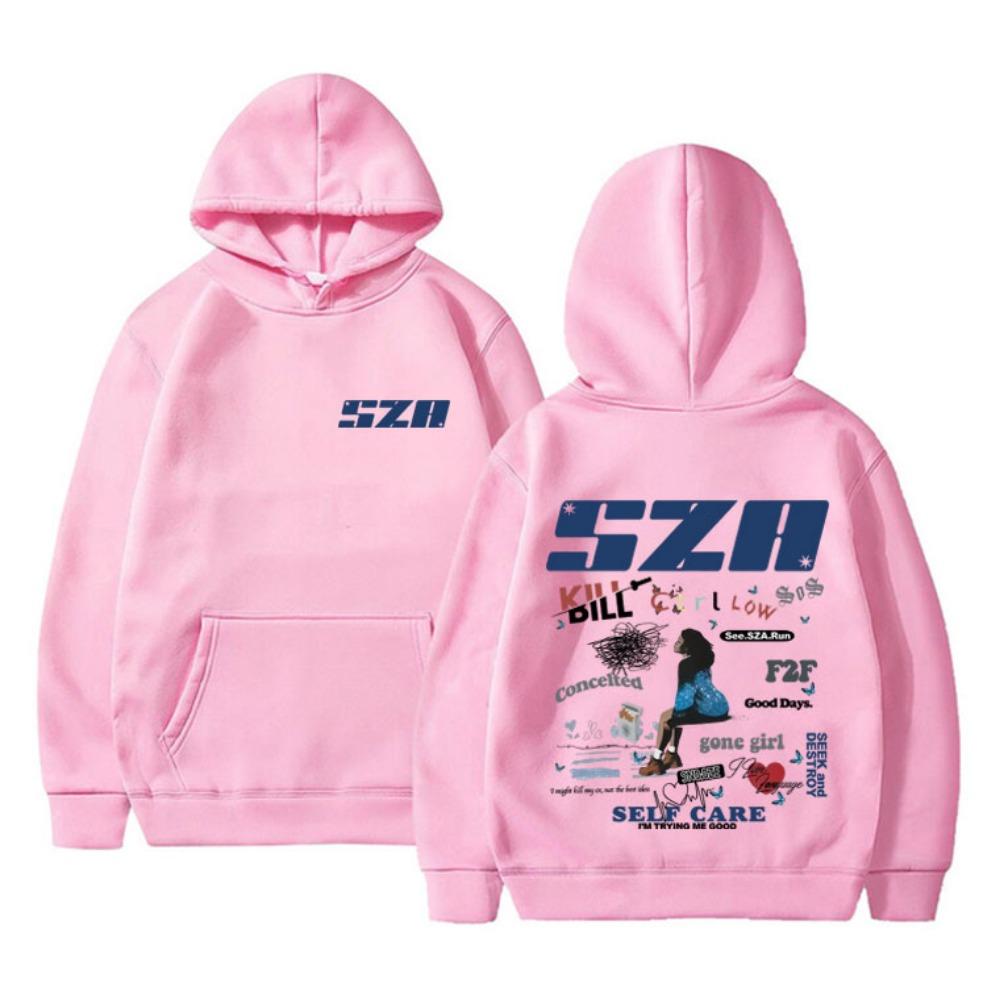 Sza- Pánská grafická mikina s kapucí Ležérní retro streetwear módní a populární hudební mikina pro muže