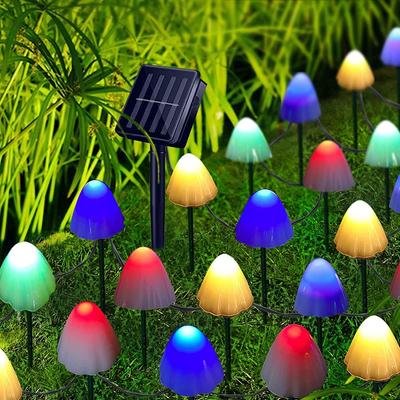 10LED Solarne Lampki Grzybki Dekoracja Ogrodu Sznur Lampek Wróżkowych Zewnętrzne Wodoodporne Krajobrazowe Świąteczne Girlandy Sznurowe Lampka Patio