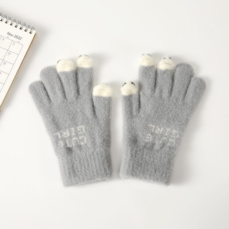 

Зимние Мультяшные Милые Перчатки для Родителей и Детей, Вязаные Теплые и Холодные Перчатки с Открытыми Пальцами для Малышей, Толстые Перчатки из Пряжи