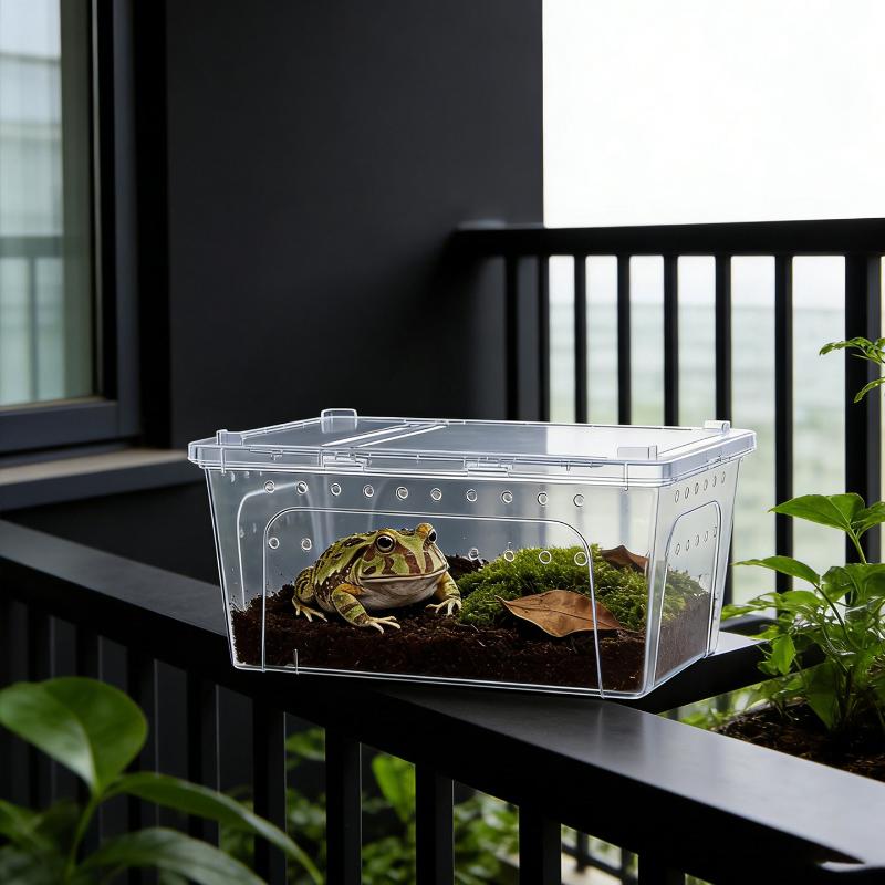 Snake Reptile Breeding Box Clear Plastic Terrarium with Ventilated Design Perfect for Home Setup