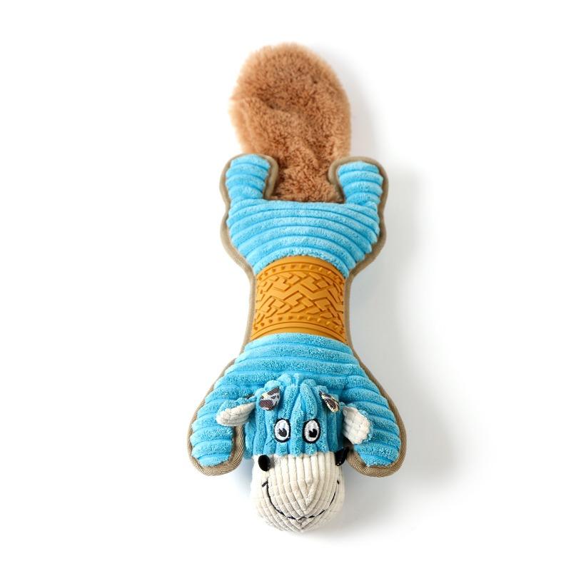 Squeaky Plush Cotton Rope Dog Chew Toy Bite Resistant Teething Toy for Puppy Small Medium Breed Dogs Interactive Boredom Relief