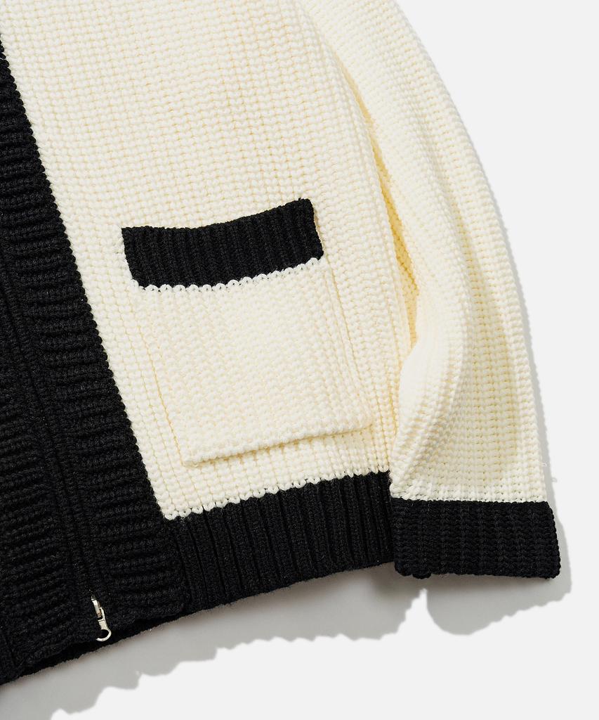 Vastic Colorway Zip-Up Knit_White / Black