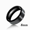 Anelli Neri Anello Classico in Acciaio Inossidabile Fedi Nuziali di Fidanzamento Per Uomo Donna Coppia Colore Nero Argento Gioielli di Moda 8/6mm