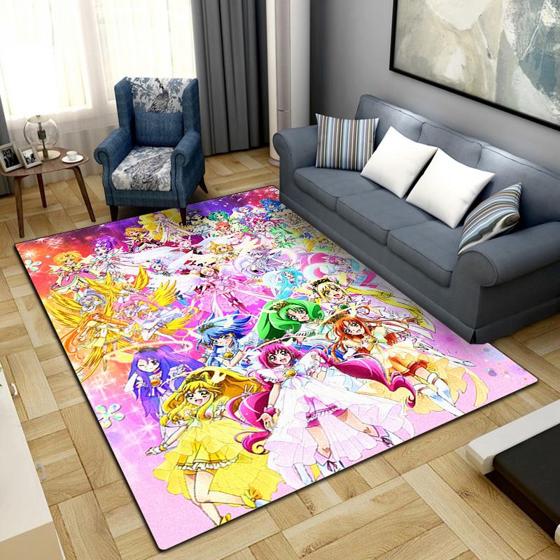 

PreCure Anime Print Carpet Large Area Rug Non Slip Washable Floor Mat Bedroom Home Decor 86 60x90cm