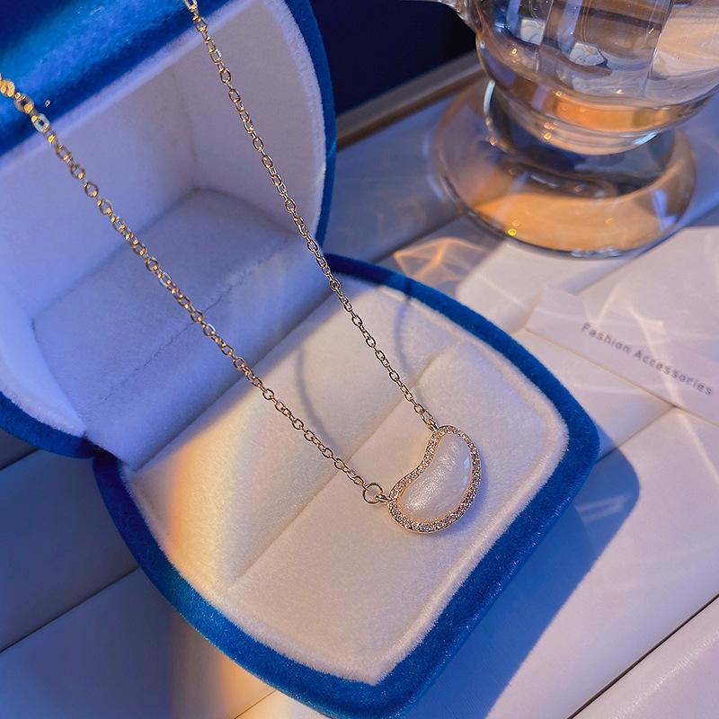 Wind Titanium Steel Necklace Girls Premium Pearl Clavicle Chain Pendant With Accessories