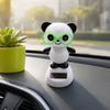 Solar Panda Ornament Plastic Car Pendant Automatic Head Swinging Doll Car Dashboard Ornament Cute Car Interior