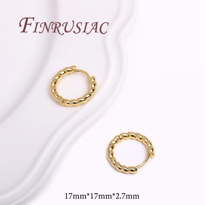 

Fashion Hoops Earrings For Women Jewelry Accessories 18K Real Gold Plated Twist Circle Hoop Earring Female,Jewelry Gifts 1 Pair