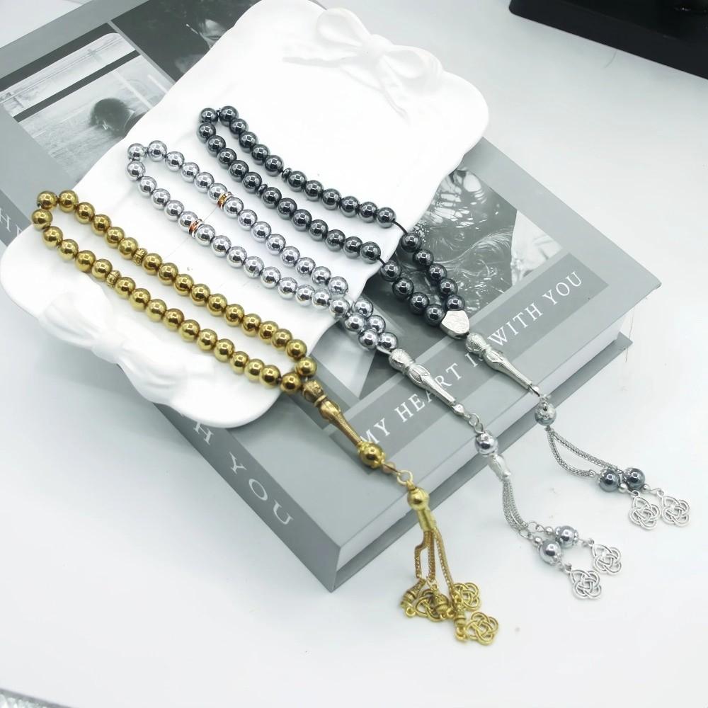 Retro Rosary Beads 33 Beads Tassel Beads Handmade Prayer Beads for Hajj Daily Dhikr