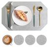 Leather placemat Polygonal dining table mat Anti-scalding and heat insulation mat Waterproof and oil-proof Western food mat Premium sense coaster