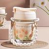 Tulip Pearl Handle Bridesmaid Souvenir Cup - Large Capacity Wedding Water Cup Gift