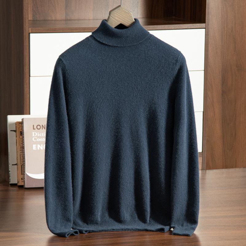 Cashmere Sweater Turtleneck Pullover Thickened Sweater Youth with Warm Cashmere Men Inside