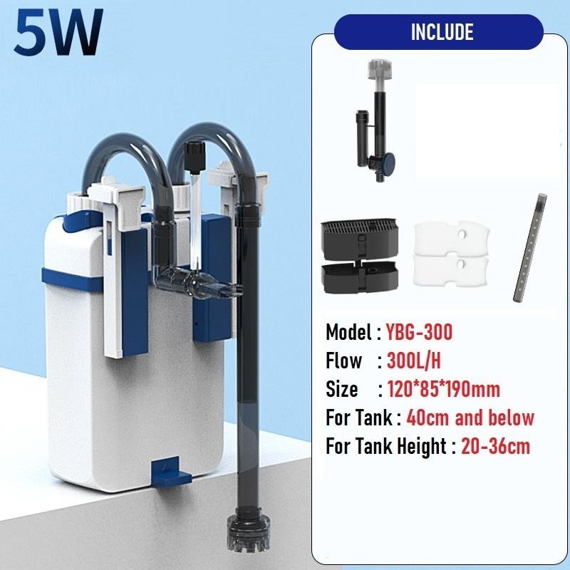 

Подвесной фильтр со встроенным сборником пены Универсальный фильтр Фильтр для аквариума Оборудование для очистки YBG-300