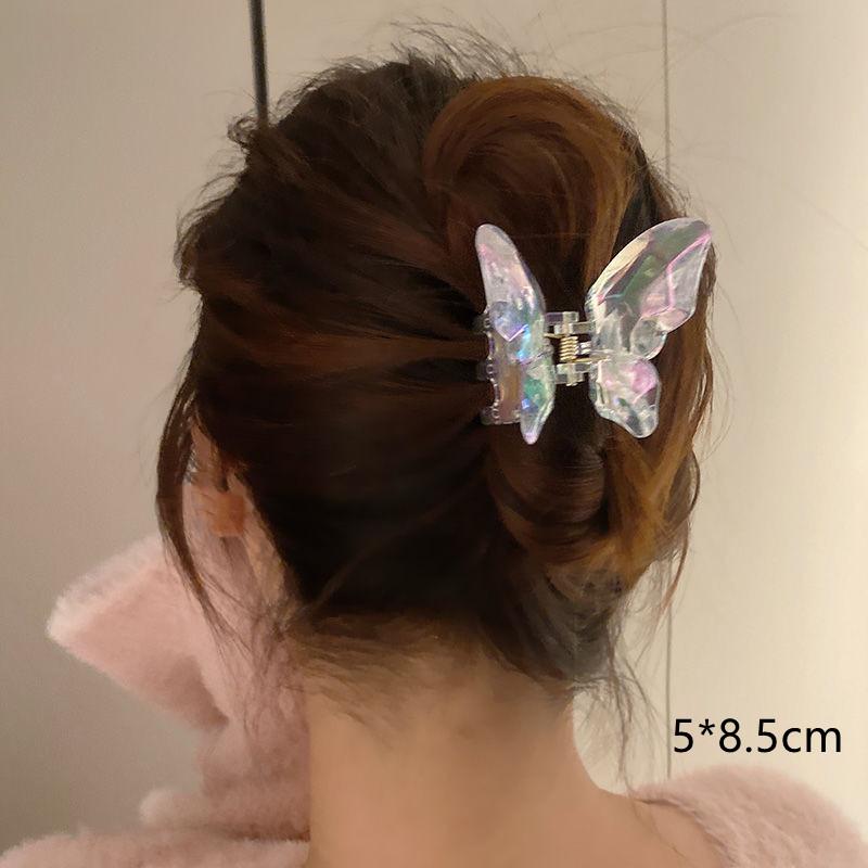 Akryl Barrette elegancka jednokolorowa spinka do włosów krab spinka do włosów Vintage proste akcesoria do włosów dla kobiet kucyk pazur klip kraby