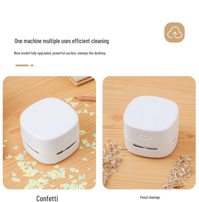 Rechargeable Desktop Vacuum Cleaner for Pencil Shavings - Large Suction, Mini Eraser for Students