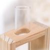 Glass Vase with Vintage Wooden Stand Desktop Terrarium for Hydroponics Plant