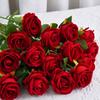 11pcs/set Artificial Flower Flannel Rose Fake Flower Wedding Home Decoration Fake Flower  Valentine's Day Gift