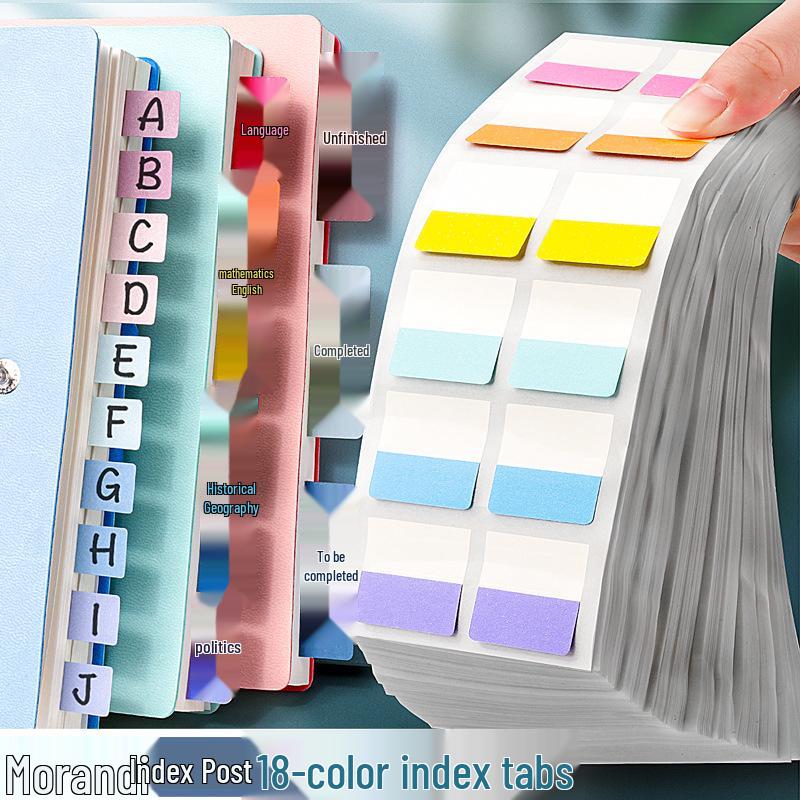 Gradient Morandi Sticky Tabs: Vibrant Index Labels & Bookmarks for Students