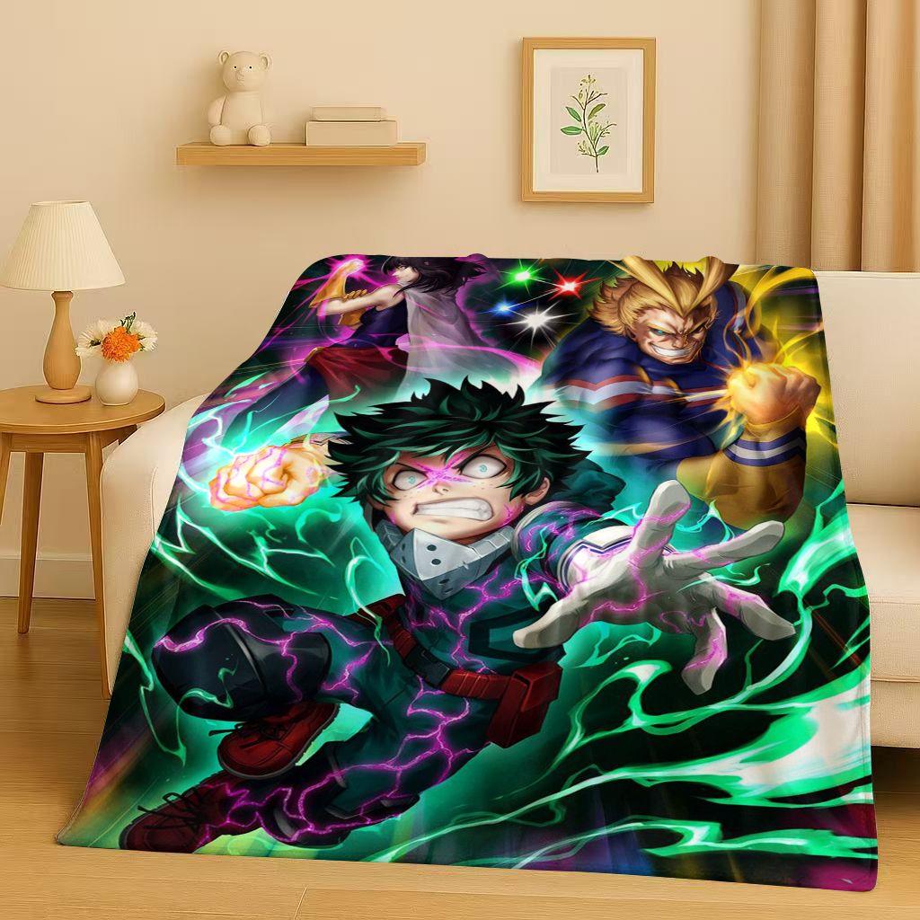 HD Anime My Hero Academia Bakugou Deku Cartoon Flannel Blanket,Ultra Soft Warm Plush Throw for Home Bedroom Bed Sofa Cover Kids