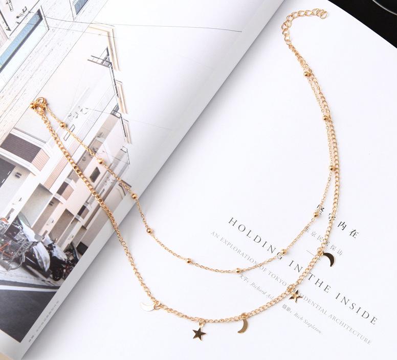 

New Gold Copper Chain Beads Leaf Pendant Necklace Fashion Zircon Multi Layer Female Necklaces Necklace Woman Accessories золотий