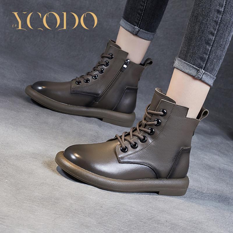 Bequeme Marton-Stiefel aus Naturleder für Damen im Herbst und Winter, lässiger Stil für Mädchen und Studenten