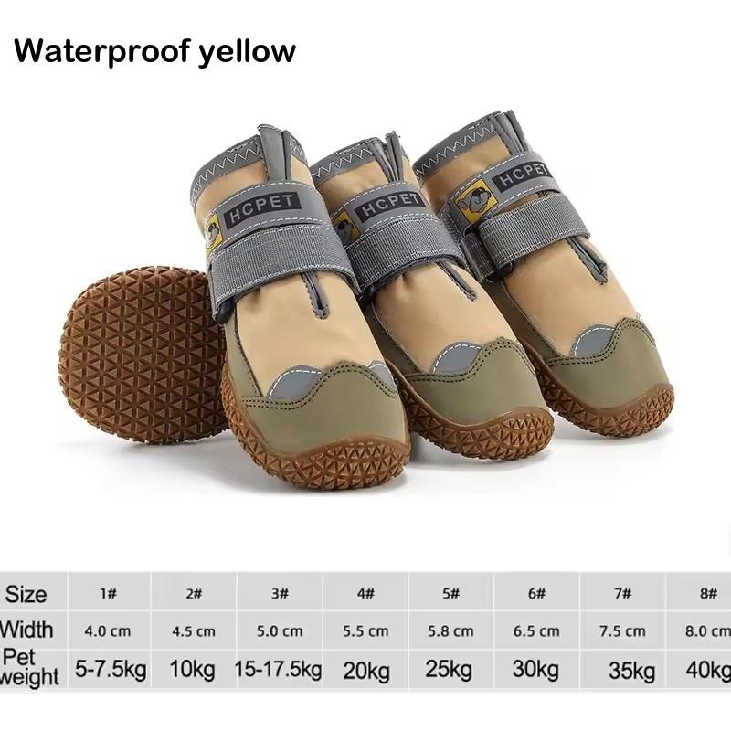 4-teiliges Hundeschuh-Set für große Hunde, atmungsaktiv, professionelle Outdoor-Hundeschuhe, rutschfest, langlebige Haustierschuhe zum Wandern, Gummisohle