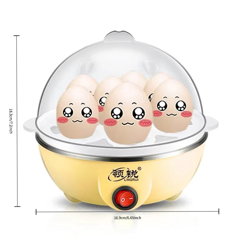 Lingrui Mini Multi-Functional Egg Steamer Stainless Steel Household Double-Layer Egg Cooker Breakfast Machine Small Appliance