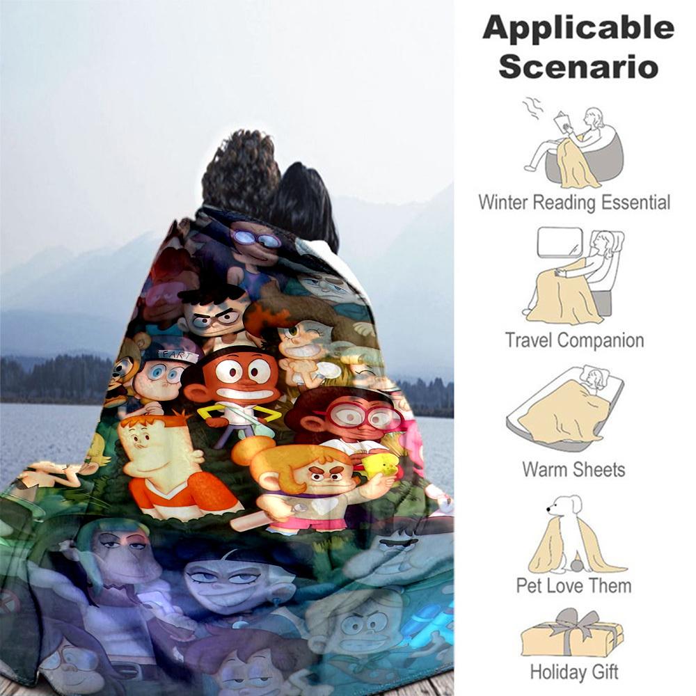 1pc Craig of the Creek Outdoor Blanket Lightweight Flannel, All-Season Use for Sofa, Bed, Travel, Camping, Living Room, Office, Couch039