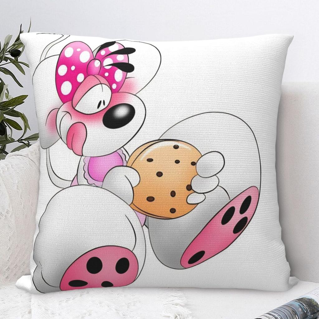 Pillow Cover Cartoon Diddl Diddlina Graphic Cushion Cover Retro Trendy Pillow Case For Sofa Home Decoration Pillowcases