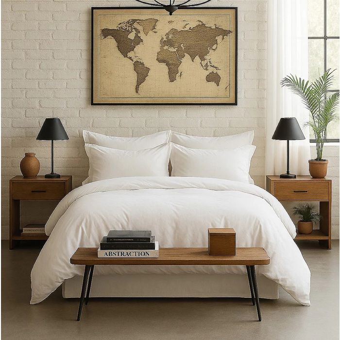 Housse De Couette - 220 X 240 Cm - Percale De Coton Lavé - Blanc Nuage - Hypoallergénique