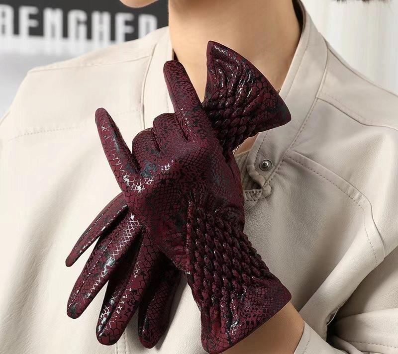Pink Women' Leather GLOVES for Autumn/winter, Stylish and Elegant
