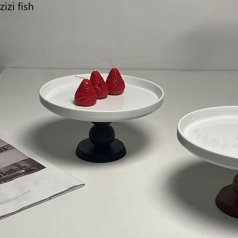 Keramisk middagstallerken Husholdningshøyfots frukttallerken Snacktallerkener Desserttallerkener Brødtallerkener Kakeutstillingsstativ Kjøkkenutstyr