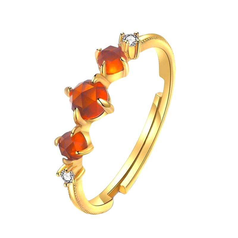 

Кольцо Magic Sun Amber, Изящные кольца с оранжевым гранатом, Украшения с японским оранжевым драгоценным камнем, Бохо изящное регулируемое кольцо в подарок для нее