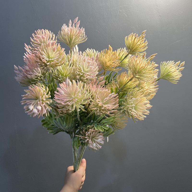 1 Stück Einzelne Simulierte Blume, Mimosen-Simulierte Blume, Hochzeitsblume, Hotel- und Restaurantdekoration Grüne Pflanze Kunstblume