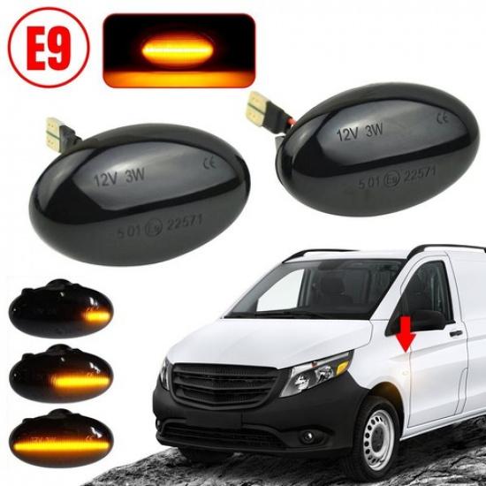 For Mercedes Benz Vito W639 W447 Smoked LED Side Marker Signal Indicator Lights