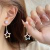 Korean Gradient Color Hollow Star Long Tassel Earrings for Women: Exquisite, Niche, and Sweet Summer Contrast Design