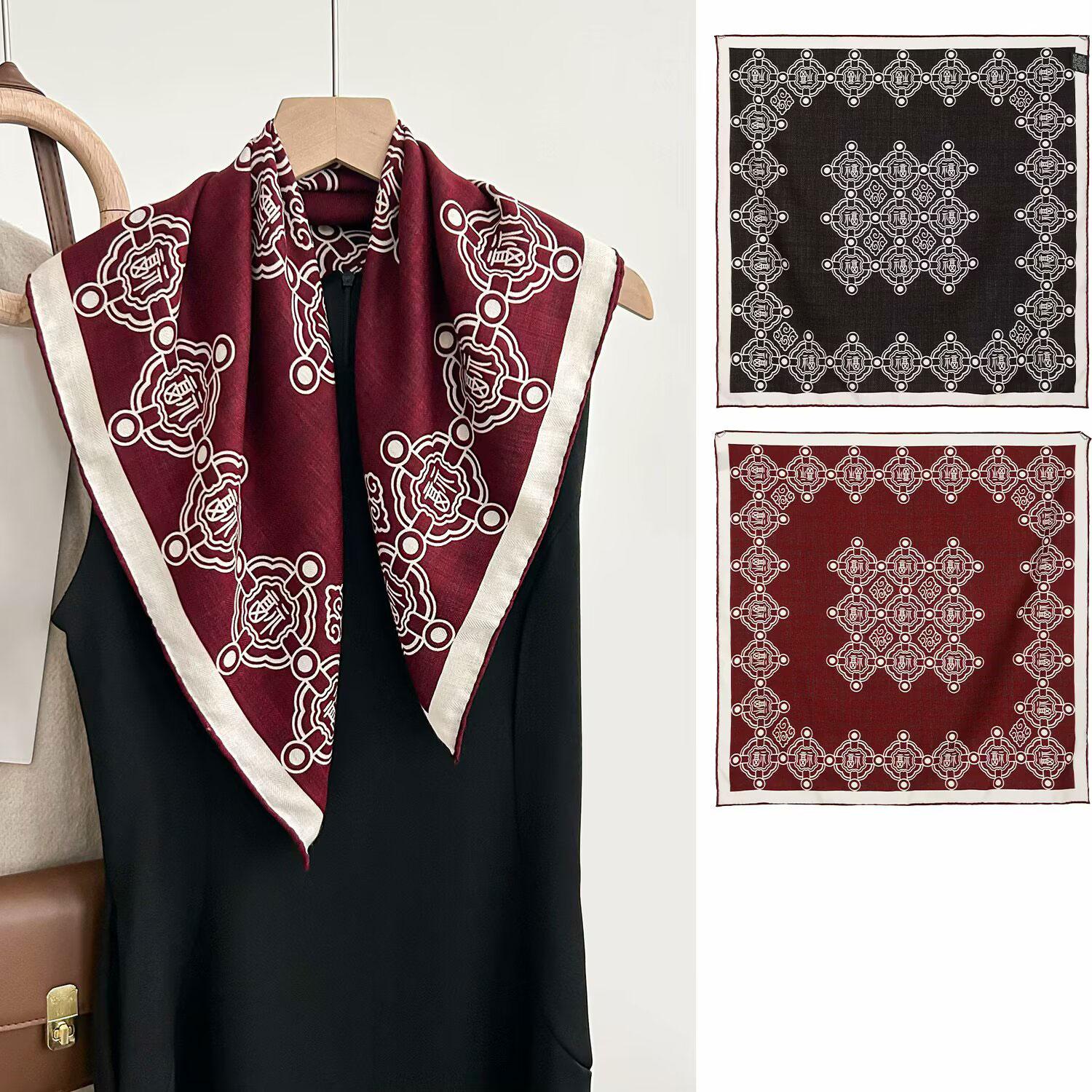 

Модний шарф 70% вовна 30% шовк для жінок Шалі Накидки Хустки Пашміна Жіночий Хіджаб Бандана Bufanda Пончо Бандана Silk wool 62x62cm