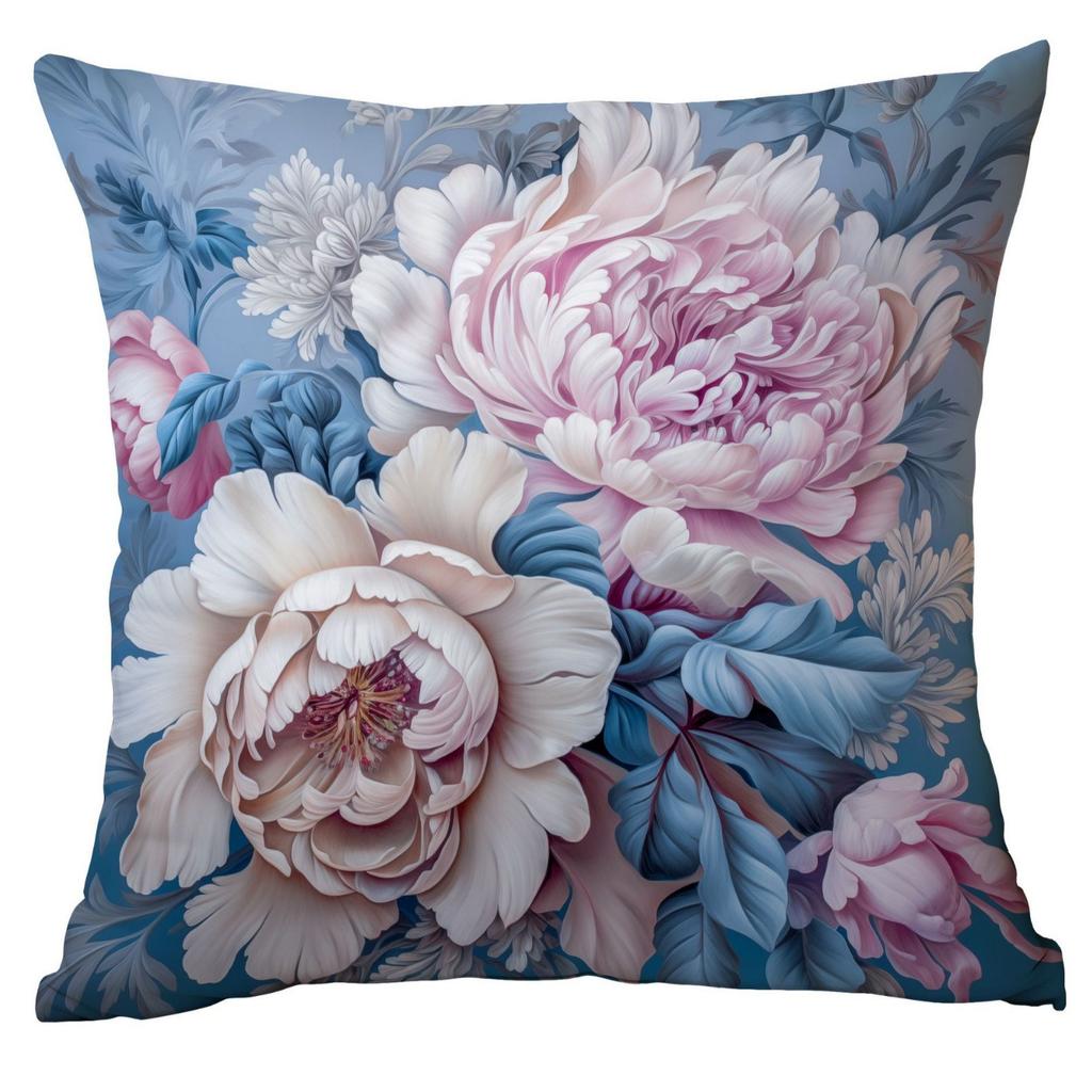 New Retro Old Peony Flower Pillowcase Home Sofa Cushion Pillowcase