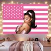Bandiera Americana Rosa Ariana Coda Alta Ritratto Tatuaggio Arazzo Cantante Pop Y2K Camera da Letto Adolescente Dormitorio Festa Tessuto da Parete