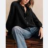 Women's Solid Color Round Neck Loose Simple Knitted Cardigan Top  Long-Sleeved Sweater
