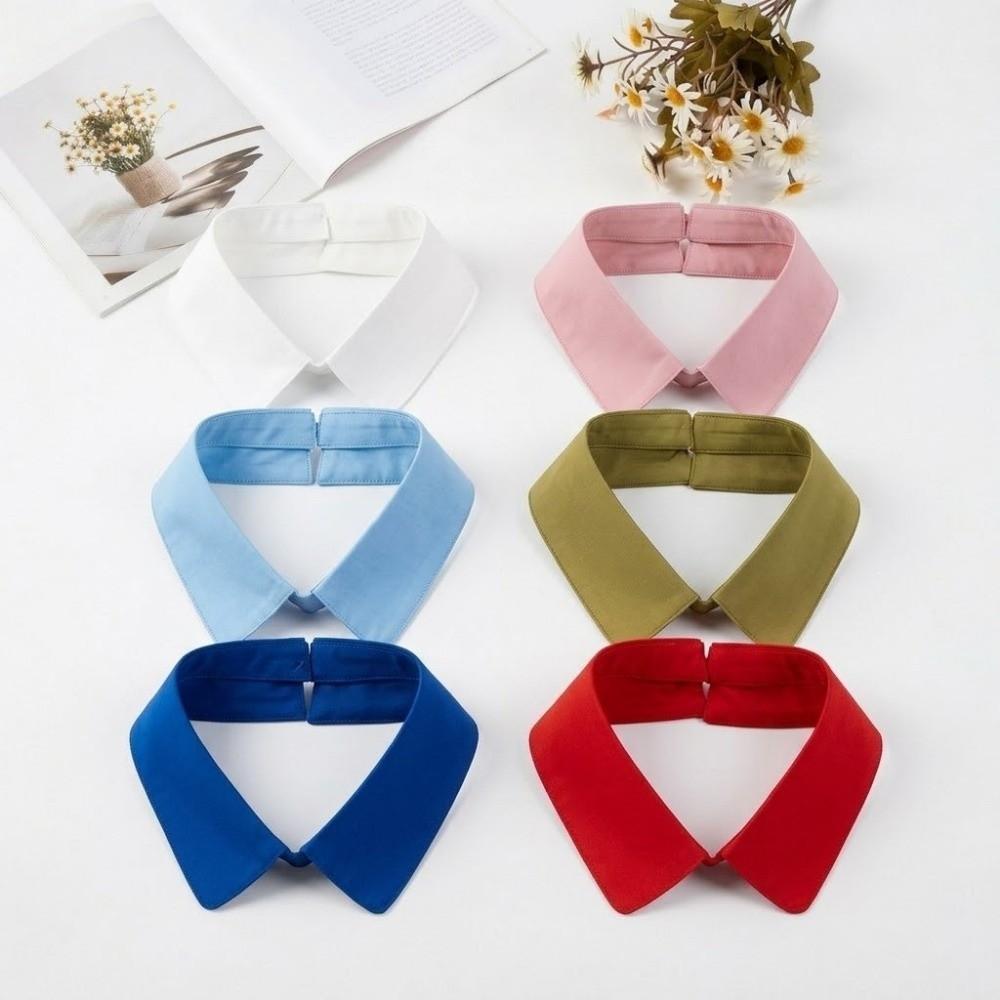 Solid Color Detachable Fake Collar Elegant Shirt Faux Collar  Shirt Collar Replacement